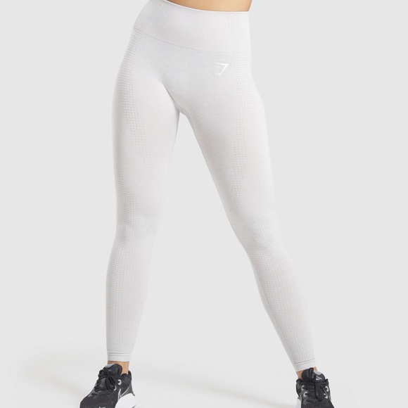 NEW Gymshark Vital Seamless Legging Light Grey Marl - Picture 3 of 6